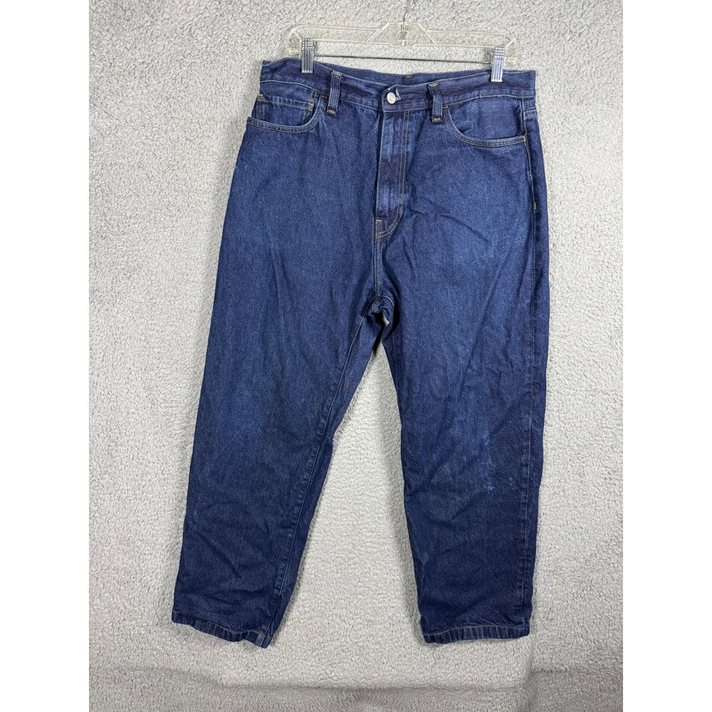 Carhartt WIP Landon Pant Mens 34 Indigo Blue Straight Leg Denim Jeans I030468